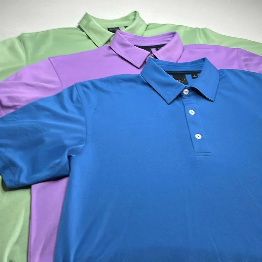 Dunning Golf Lot of Three (3) Performance Polo Shirts Men’s Large